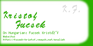 kristof fucsek business card